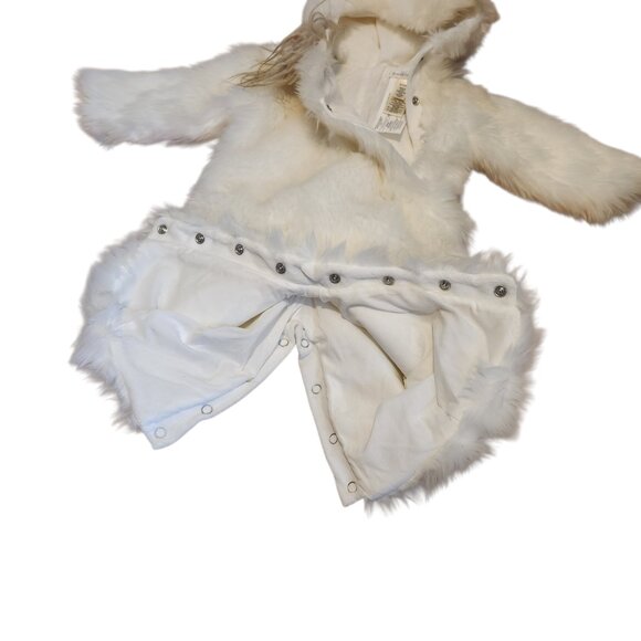 Pottery Barn Baby Costume Goat Farm Animal Fuzzy One Piece Warm Size 6-12 Months - Picture 6 of 7